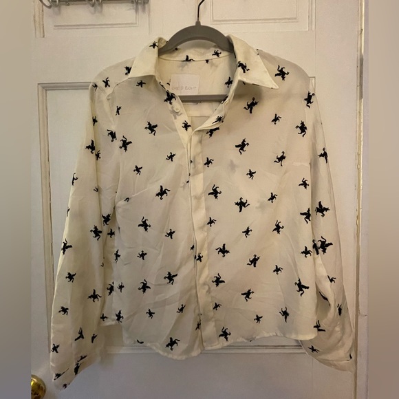 Flying Unicorn Button Down Blouse - One O Eight - Size M - Picture 1 of 7